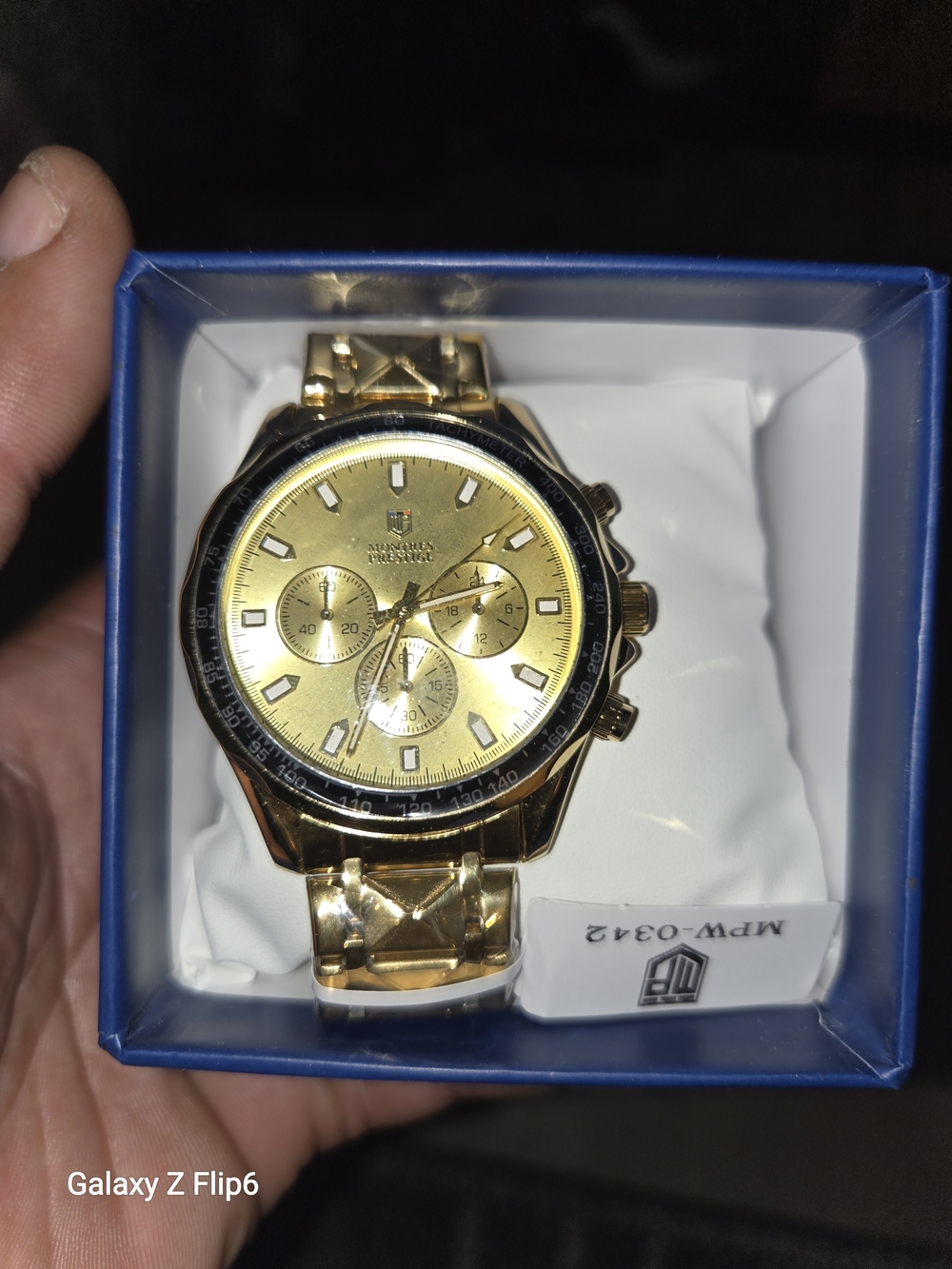 Montres Prestige Gold Men's Chronograph Watch
